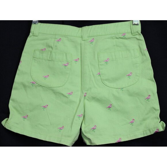 NWT 2006 Gymboree Island Fun Lime Green Shorts sz 10 Flamingo Embroider Bows - Picture 6 of 8
